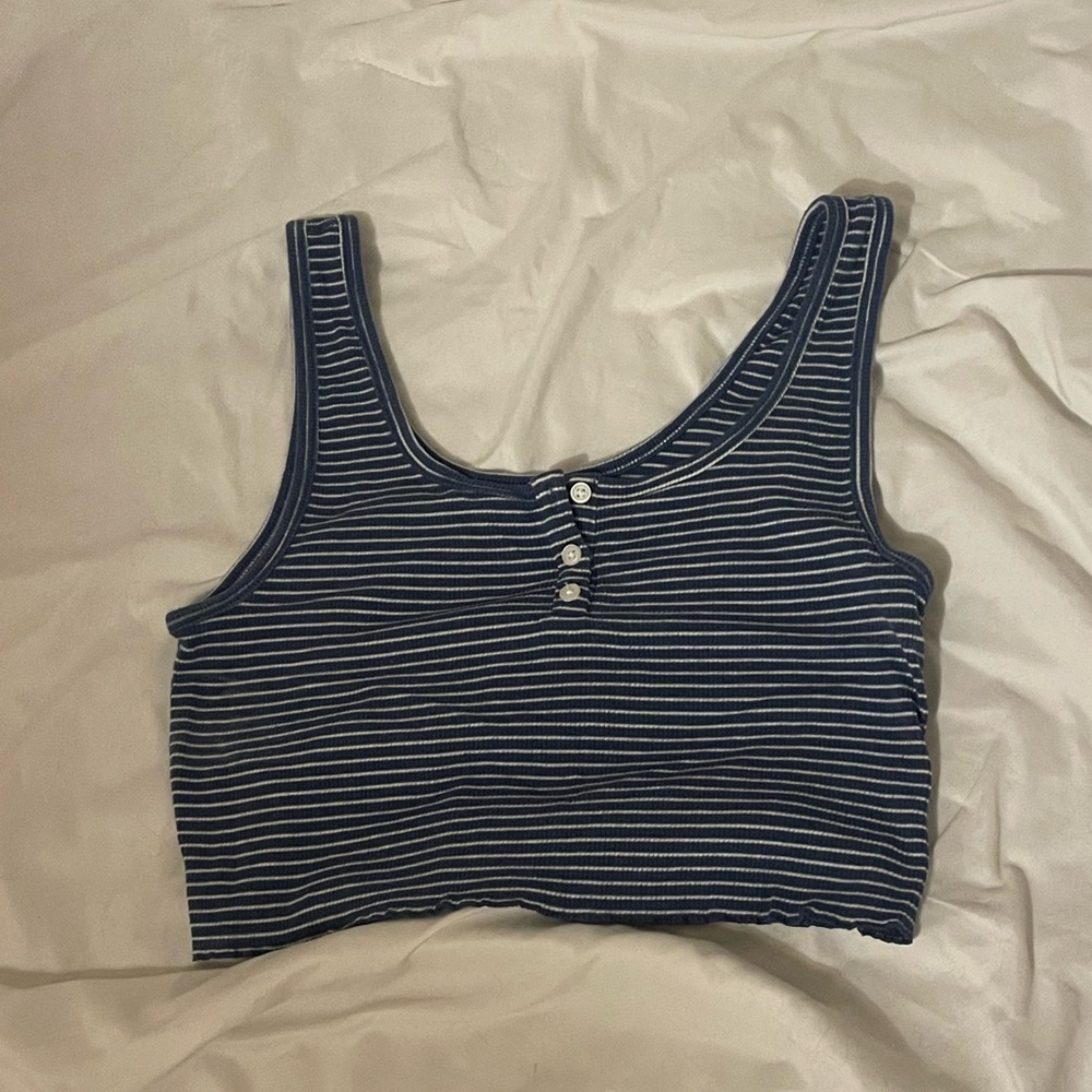 AE blue stripped cropped cami